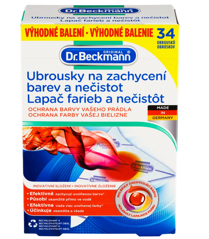 Dr. Beckmann wipes to capture paint and dirt, 34 pcs