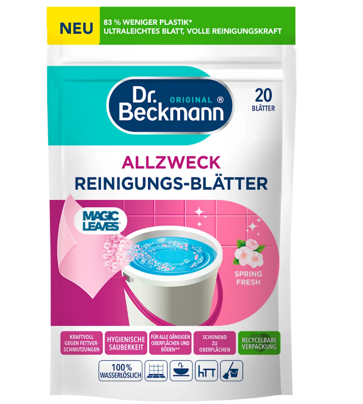 Dr. Beckmann Spring Fresh universal cleaning wipes, 20 pcs