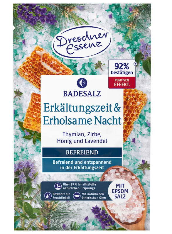 Dresdner Essenz bath salt Erkältungszeit & Erholsame Nacht, 60 g