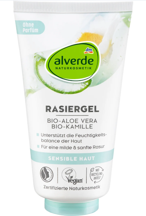 alverde NATURKOSMETIK organic aloe vera and organic chamomile shaving gel, 150 ml