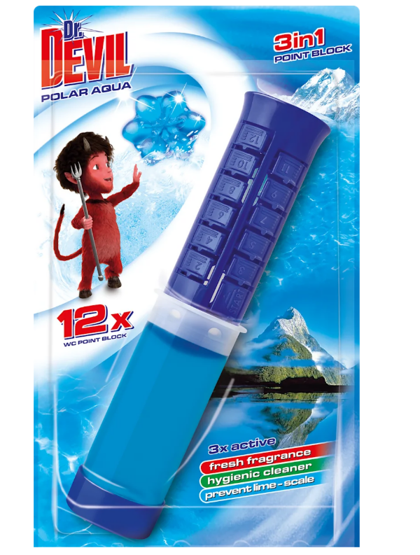 Dr.DEVIL WC spot block 3-in-1 Polar Aqua, 75 ml