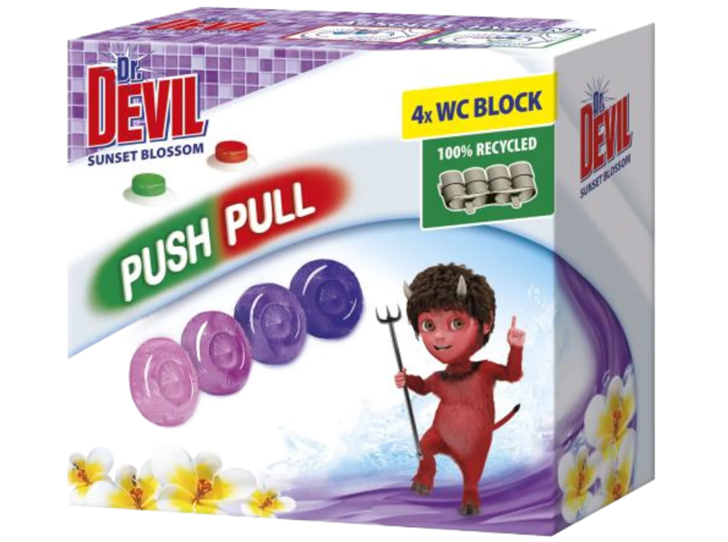 Dr.DEVIL Toilet curtain without basket Sunset Blossom 4x20 g, 80 g
