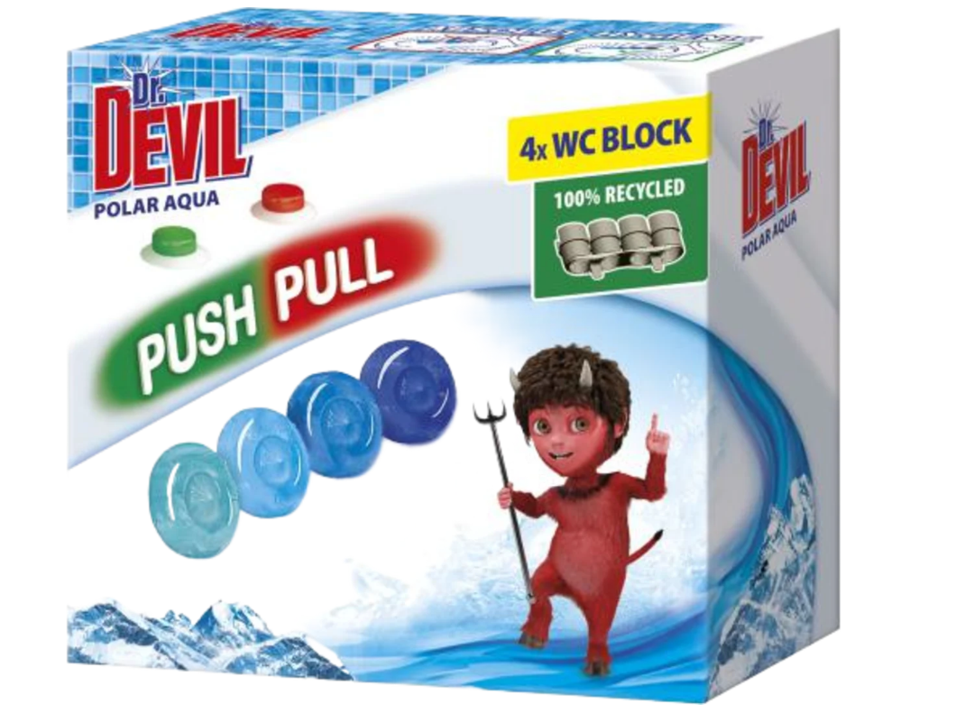 Dr.DEVIL Toilet curtain without basket Polar Aqua 4x20 g, 80 g