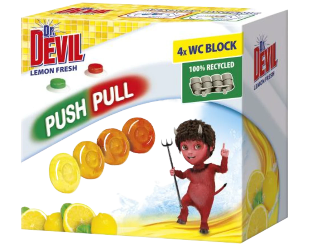 Dr.DEVIL Toilet curtain without basket Lemon 4x20 g, 80 g