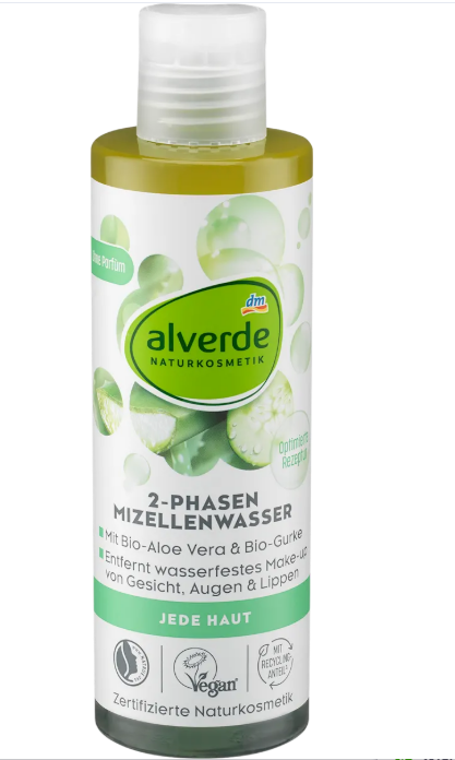 alverde NATURKOSMETIK Micellar Water Organic Aloe Vera & Organic Cucumber, 200 ml