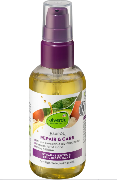 alverde NATURKOSMETIK organic avocado & organic shea butter hair oil, 75 ml