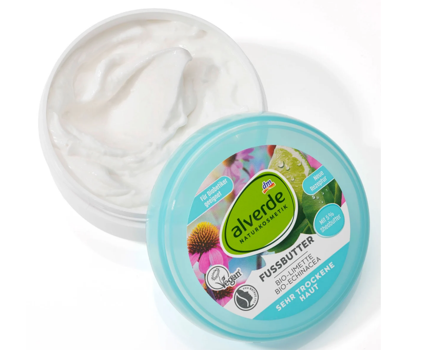 alverde NATURKOSMETIK Lime and Echinacea Foot Butter, 200 ml