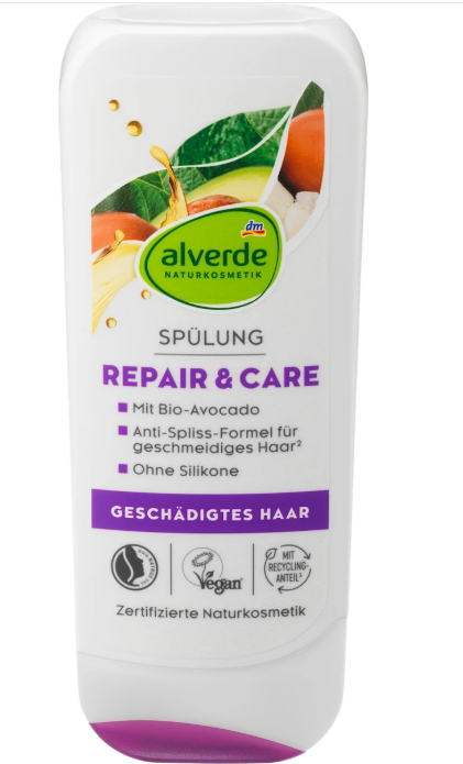 alverde NATURKOSMETIK regenerating hair balm organic avocado and organic shea butter, 200 ml