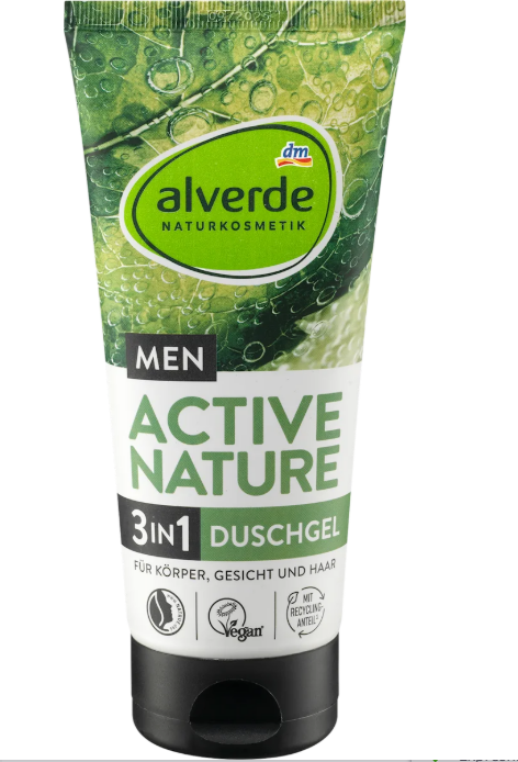 alverde MEN Active Nature 3 in 1 shower gel, 200 ml