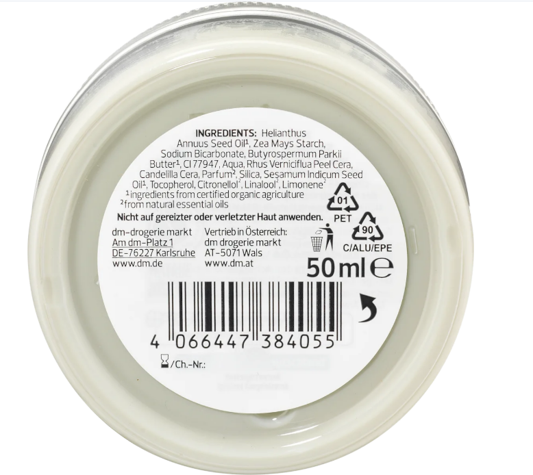 alverde MEN Fresh Nature deodorant cream, 50 ml