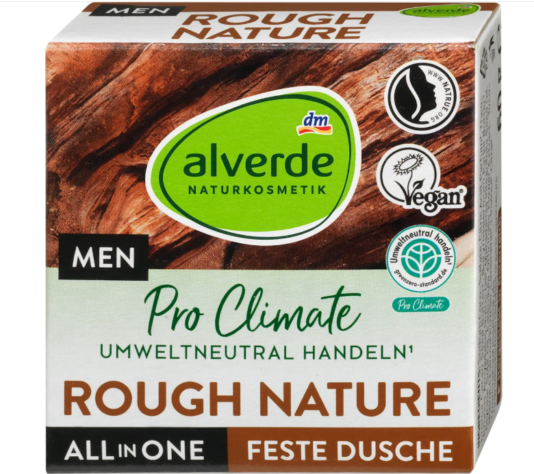 alverde MEN Rough Nature 4-in-1 solid shower soap, 60 g