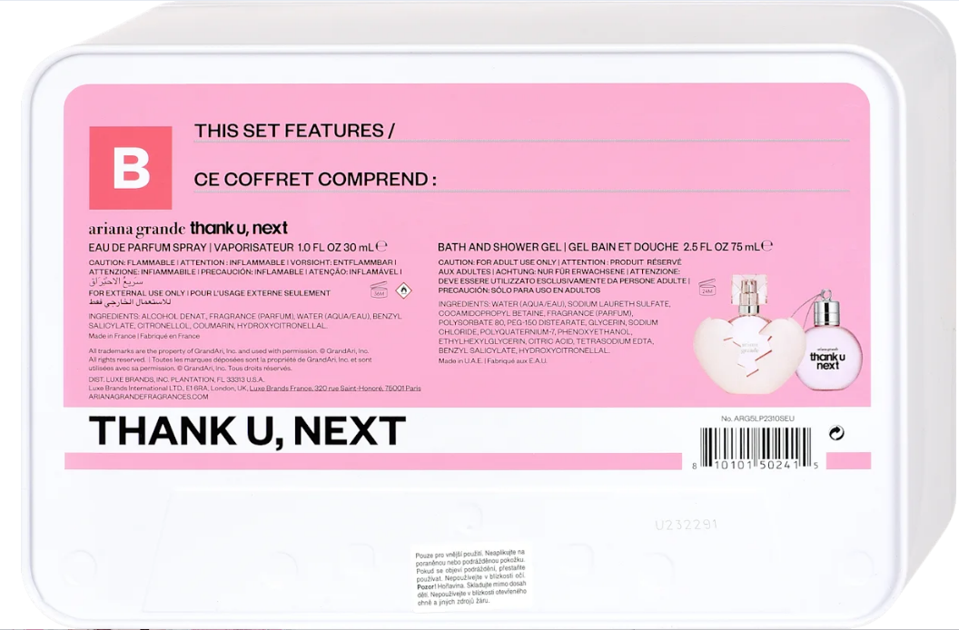 Ariana Grande Thank U, Next Eau de Parfum gift set