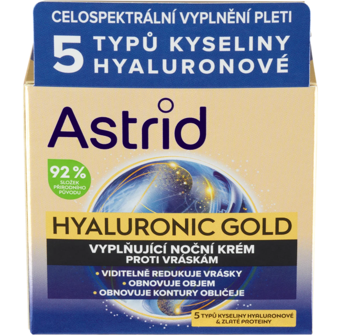 Astrid Hyaluronic Gold night cream, 50 ml