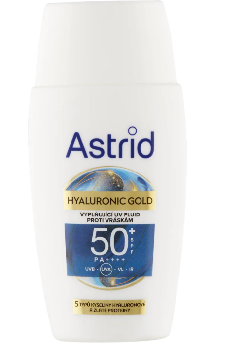 Astrid Hyaluronic Gold daily UV facial fluid SPF50+, 50 ml