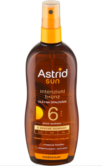 Astrid sun tanning oil spray SPF6, 200 ml