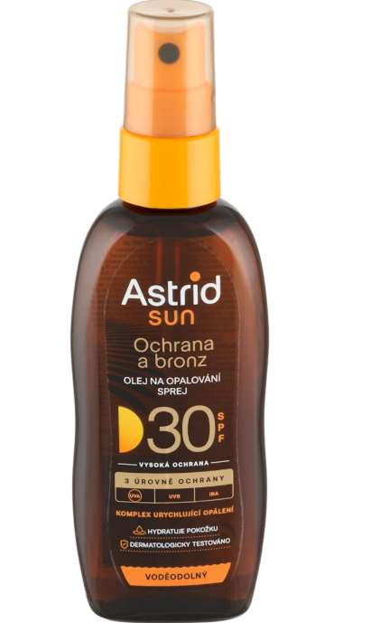 Astrid sun tanning oil spray SPF30, 70 ml