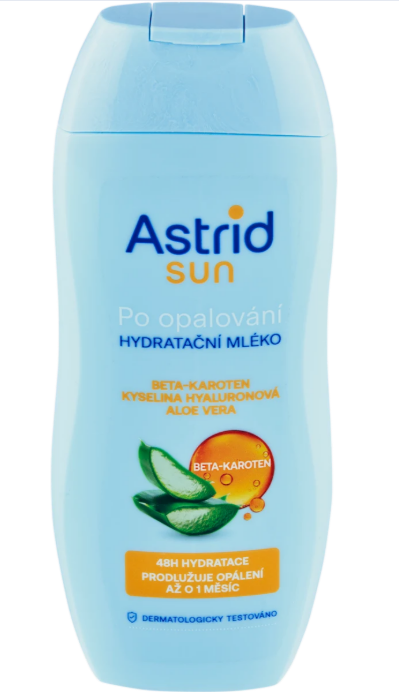 Astrid sun moisturizing after-sun milk with beta carotene, 200 ml