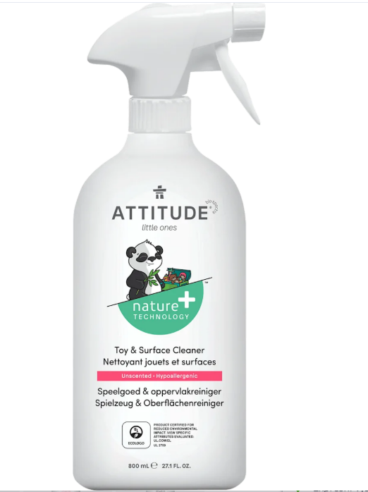 ATTITUDE Perfume-free cleaner for children's surfaces/toys, 800 ml