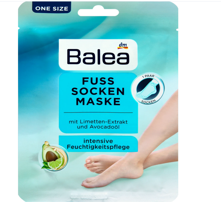 Balea foot mask with lime extract and avocado oil, 1 pair