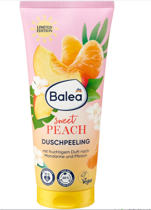Balea Sweet Peach shower scrub, 200 ml