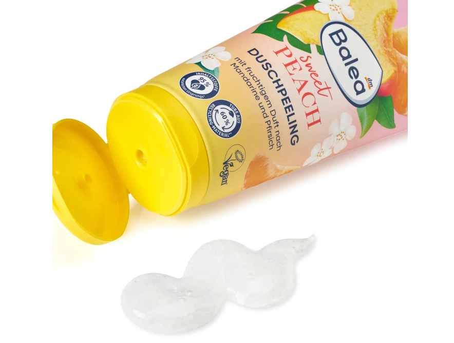 Balea Sweet Peach shower scrub, 200 ml