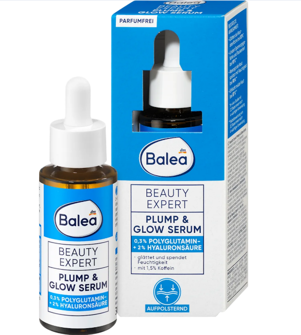 Balea Beauty Expert Plump & Glow facial serum, 30 ml