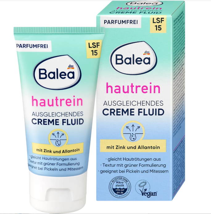 Balea facial fluid hautrein, SPF 15, 50 ml