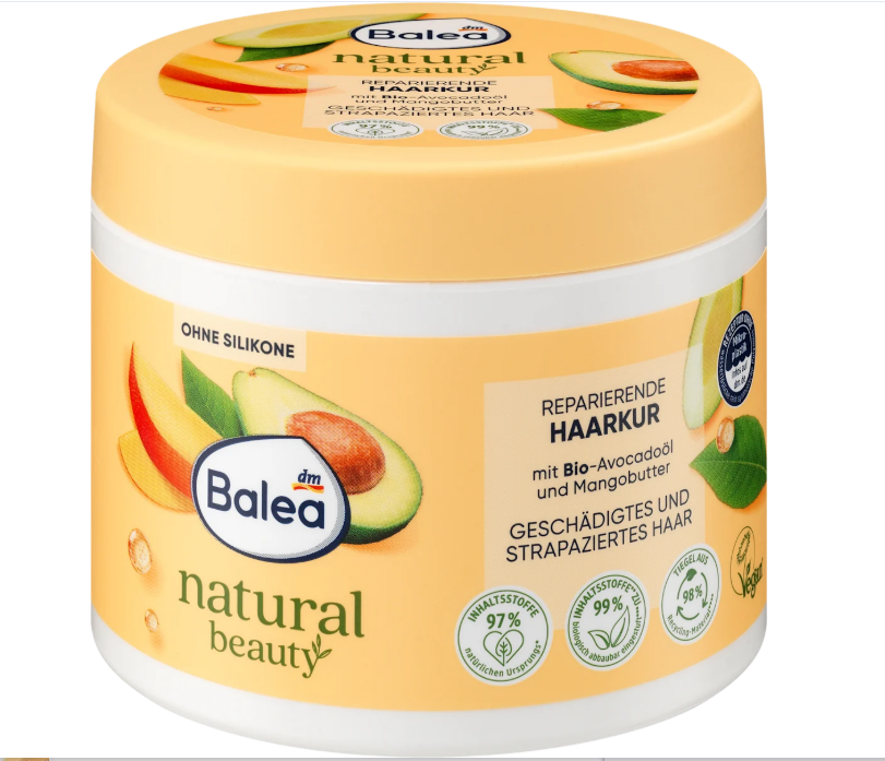 Balea natural beauty hair treatment organic avocado oil & mango butter, 300 ml