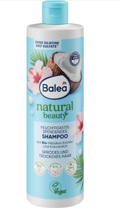 Balea natural beauty hair shampoo coconut milk & hibiscus, 400 ml
