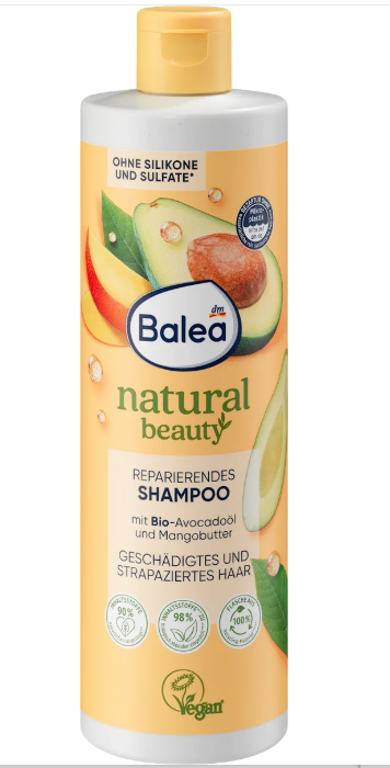 Balea natural beauty hair shampoo avocado & mango, 400 ml