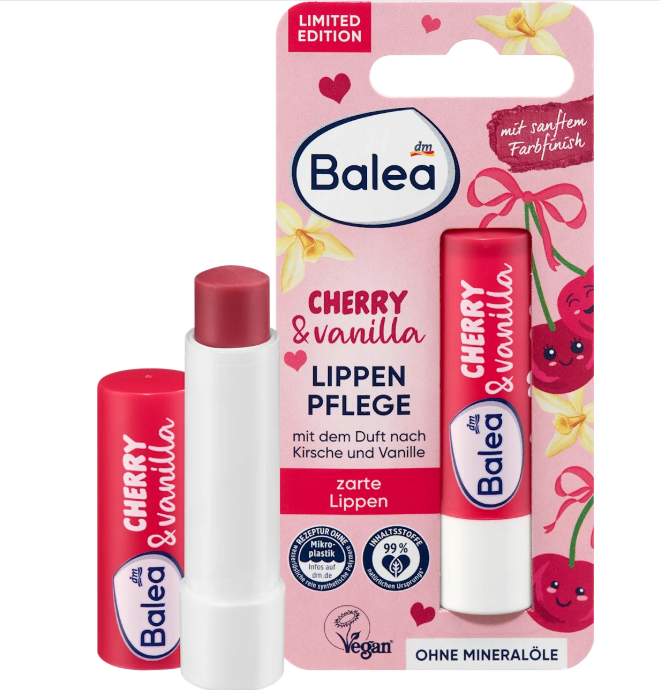 Balea Cherry Vanilla lip balm, 4.8 g