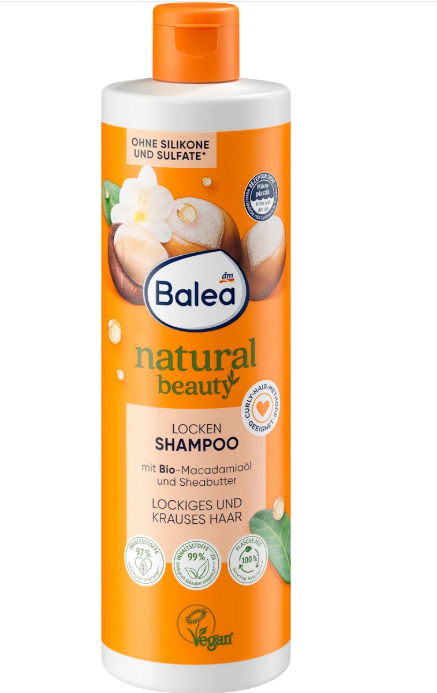Balea natural beauty hair shampoo organic macadamia oil & shea butter, 400 ml