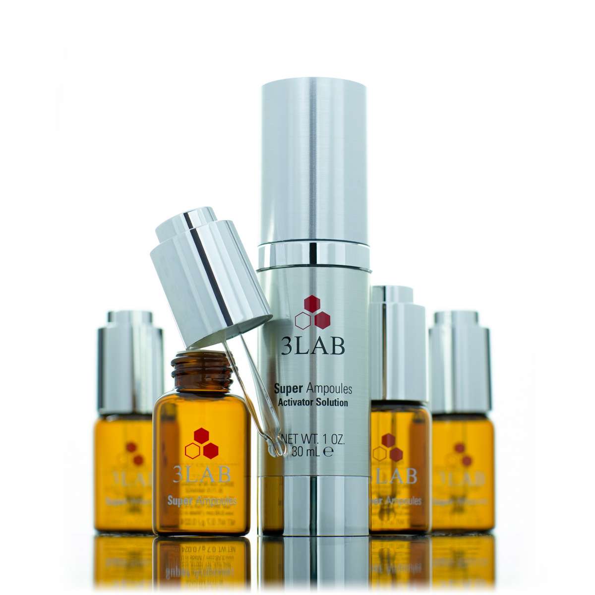 3LAB Super Ampoules - Intensive treatment for perfect smoothing and brightening of tired skin 1 x 30 ml + 4 x 0.024 g