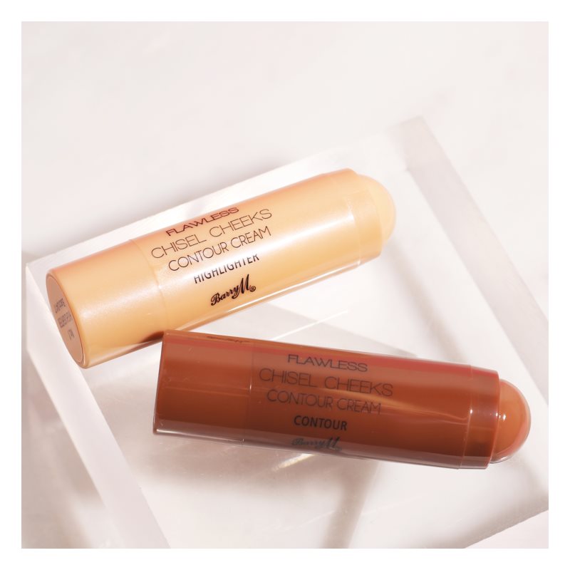 Barry M Flawless Chisel Cheeks cream bronzer and highlighter in a stick duo pack 2x5 g