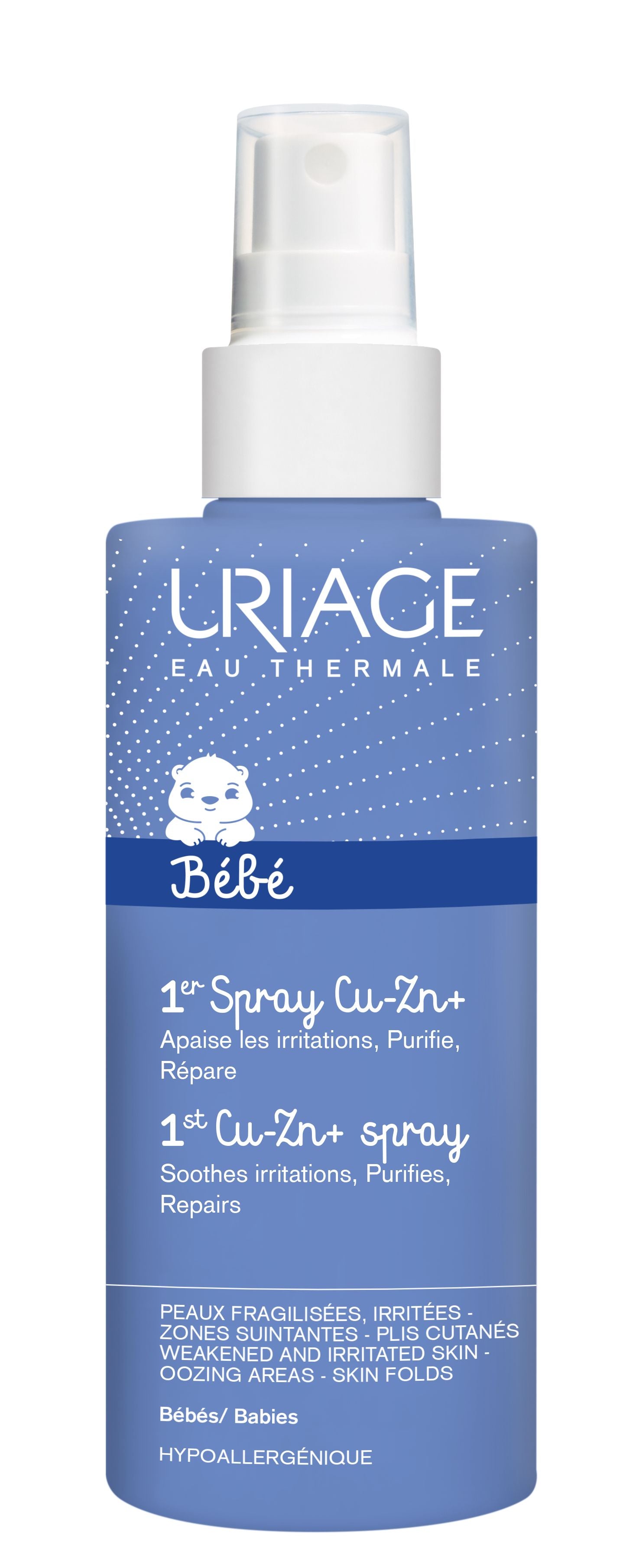 Uriage Bébé Spray for the smallest with copper and zinc on the skin prone to sores 100 ml
