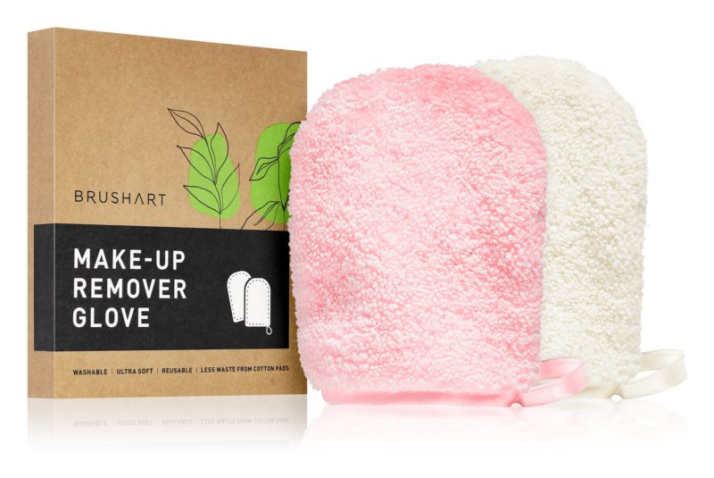 BrushArt Home Salon make-up removal gloves PINK, CREAM 2 pcs