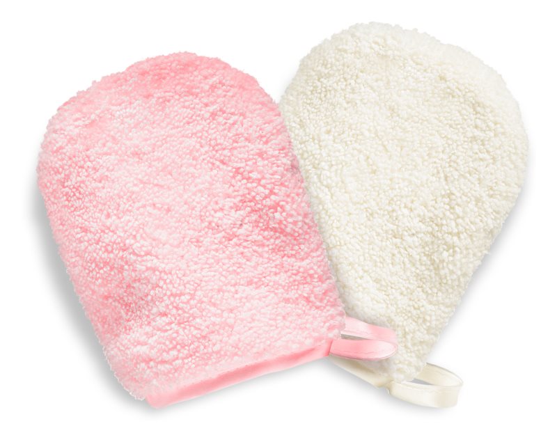 BrushArt Home Salon make-up removal gloves PINK, CREAM 2 pcs