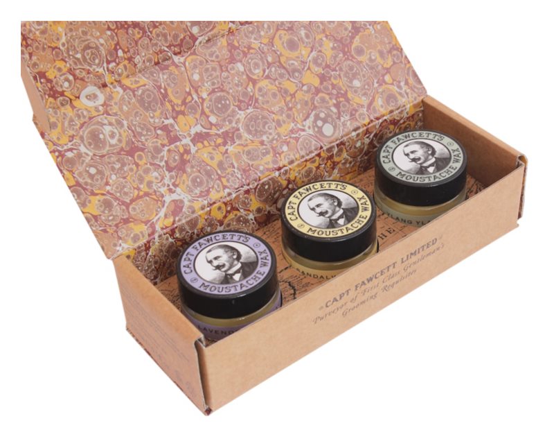 Captain Fawcett Moustache Wax The Gentleman's Stiffener beard wax gift set