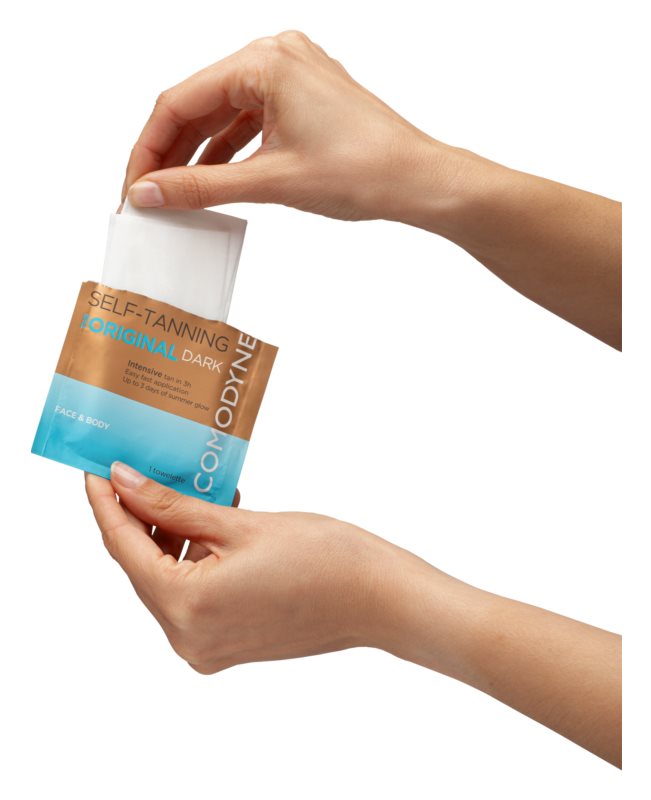 Comodynes Self-Tanning Towelette wipe for face and body Dark Shade 8 pcs