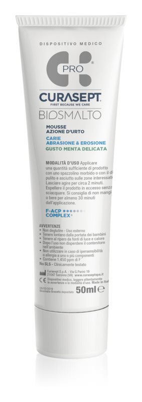 Curasept Bismalto Mousse foam to restore tooth enamel