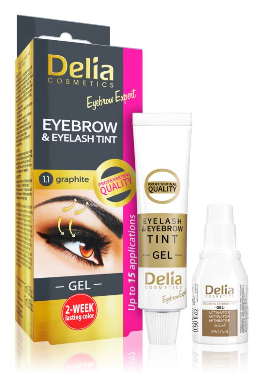 Delia Cosmetics Eyebrow Expert eyebrow and eyelash color with activator 1.1. Graphite 2 x 15 ml