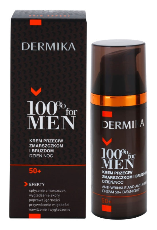 Dermika 100% for Men cream against deep wrinkles 50+; 50 ml