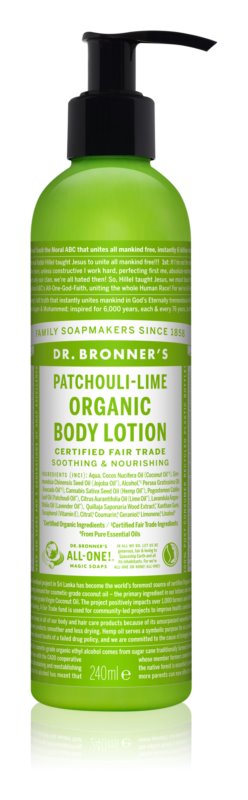 Dr. Bronner's Patchouli & Lime Organic Body Lotion 240 ml