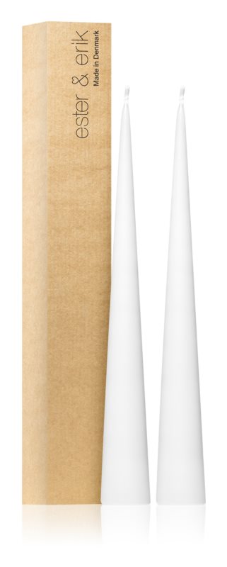 ester & erik cone candles pure white (no. 31) 2x37 cm