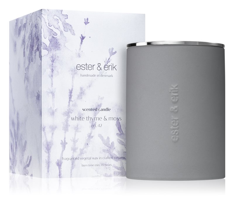 ester & erik scented candle white thyme & moss (no. 42) 350 g
