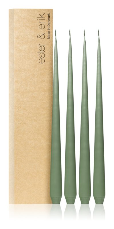 ester & erik taper candle green soil (no. 70) 4x32 cm