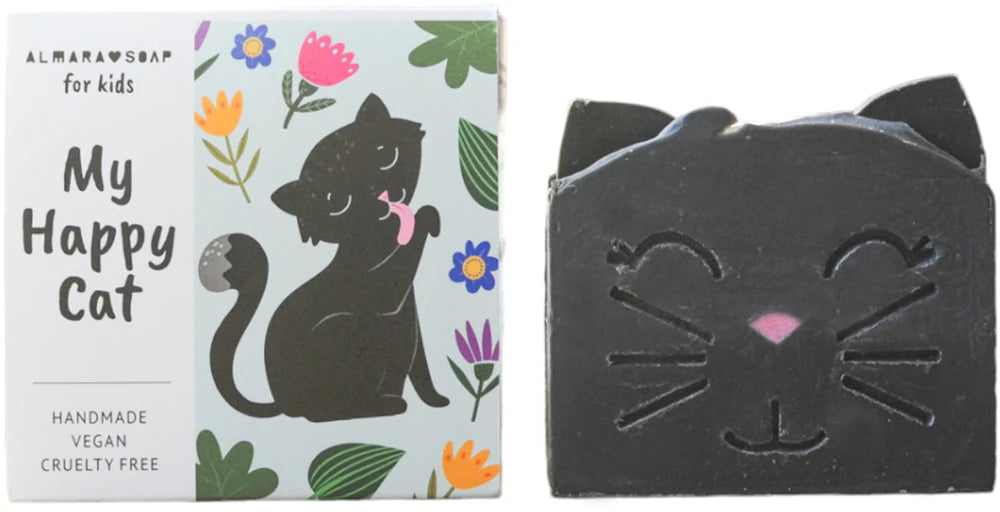 Almara Soap For Kids My Happy Cat handmade soap with peach scent 100g