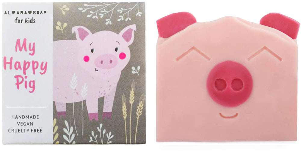 Almara Soap For Kids My Happy Pig handmade soap with pear scent 100g
