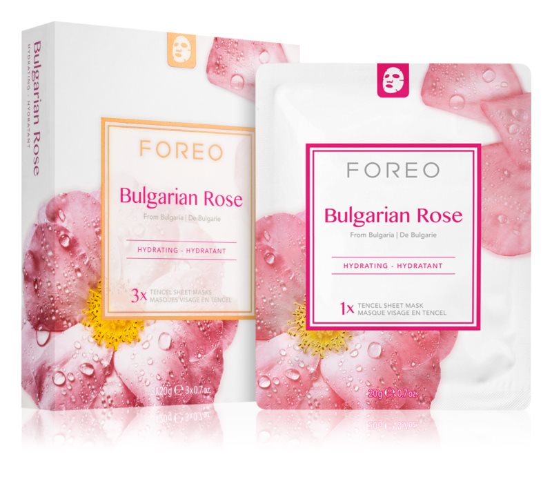 FOREO Farm to Face Sheet Mask Bulgarian Rose 3 x 20 ml