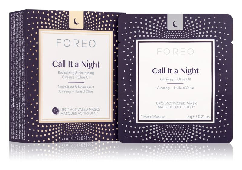 FOREO ™ UFO Call It a Night Night revitalizing mask for skin renewal with nourishing effect 7 x 6 g